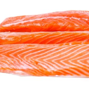 Slice of raw salmon