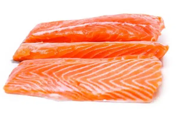 Slice of raw salmon